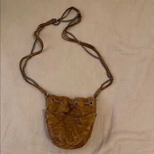 OLIVIA HARRIS Brown Suede Crossbody Bag